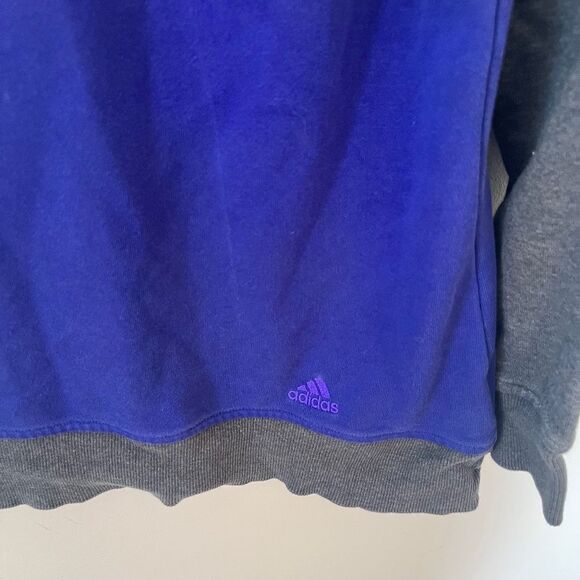 adidas Purple Grey Raglan Boatneck Climate‎ Cotton Sweatshirt L - Picture 3 of 8